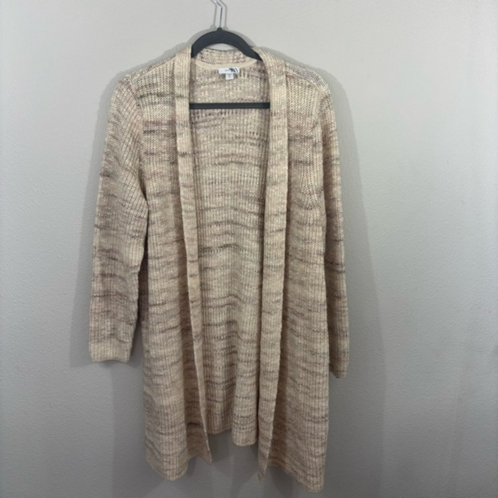 Pure Jill J. Jill Cream Cardigan Sweater Knit Sz XL Petite Cotton Wool Blend